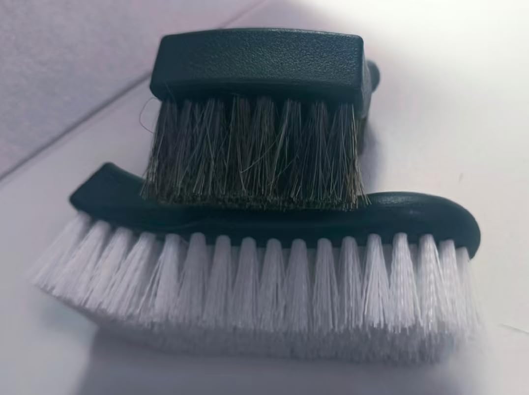 Upholstery Brush Set, Convertible Top Brush, Cleaning Brush for Leather,Carpet, Car and Long Bristle Horse Hair Car Cleaning Brush for Car Interior Leather Seat and Home Furniture