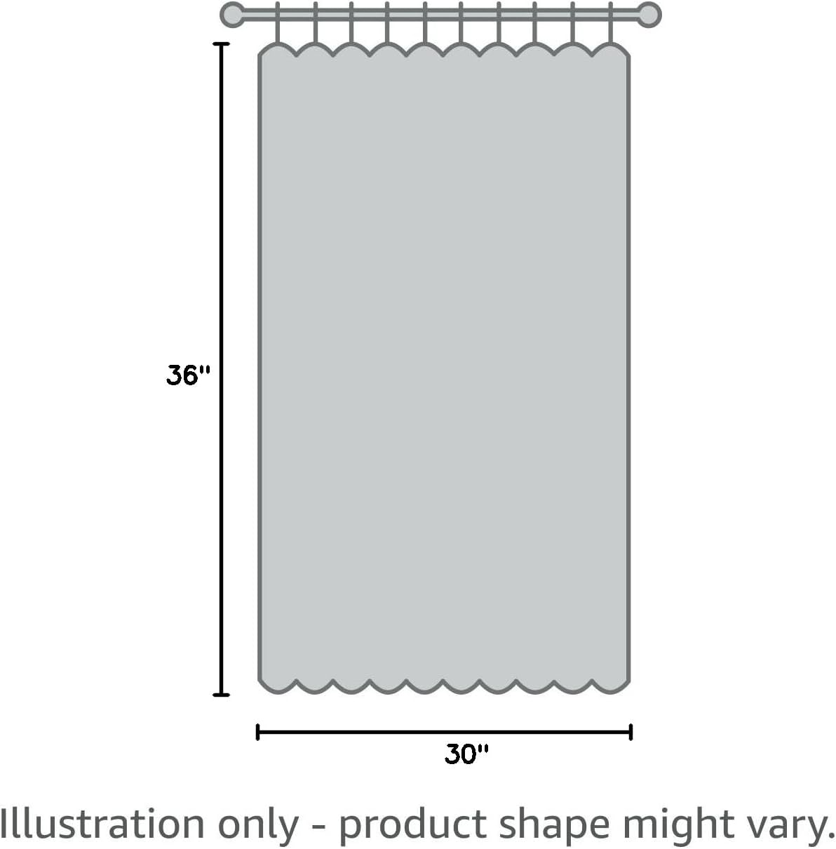 Pickluc Cafe Curtain (Half Window Tier Curtain) 36 Inches Long, Rod Pocket Kitchen Curtain, Short Blackout Curtain for Small Window, 2 Panels, 30" Wide and 36" Length, Blue