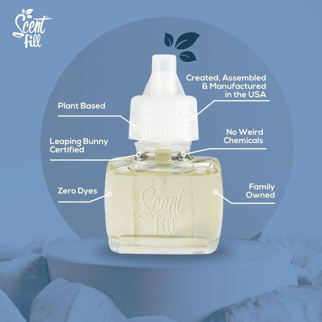 Scent Fill Refresh Smoke Deodorizer Plug in Air Freshener, 4 Scented Oil Refills