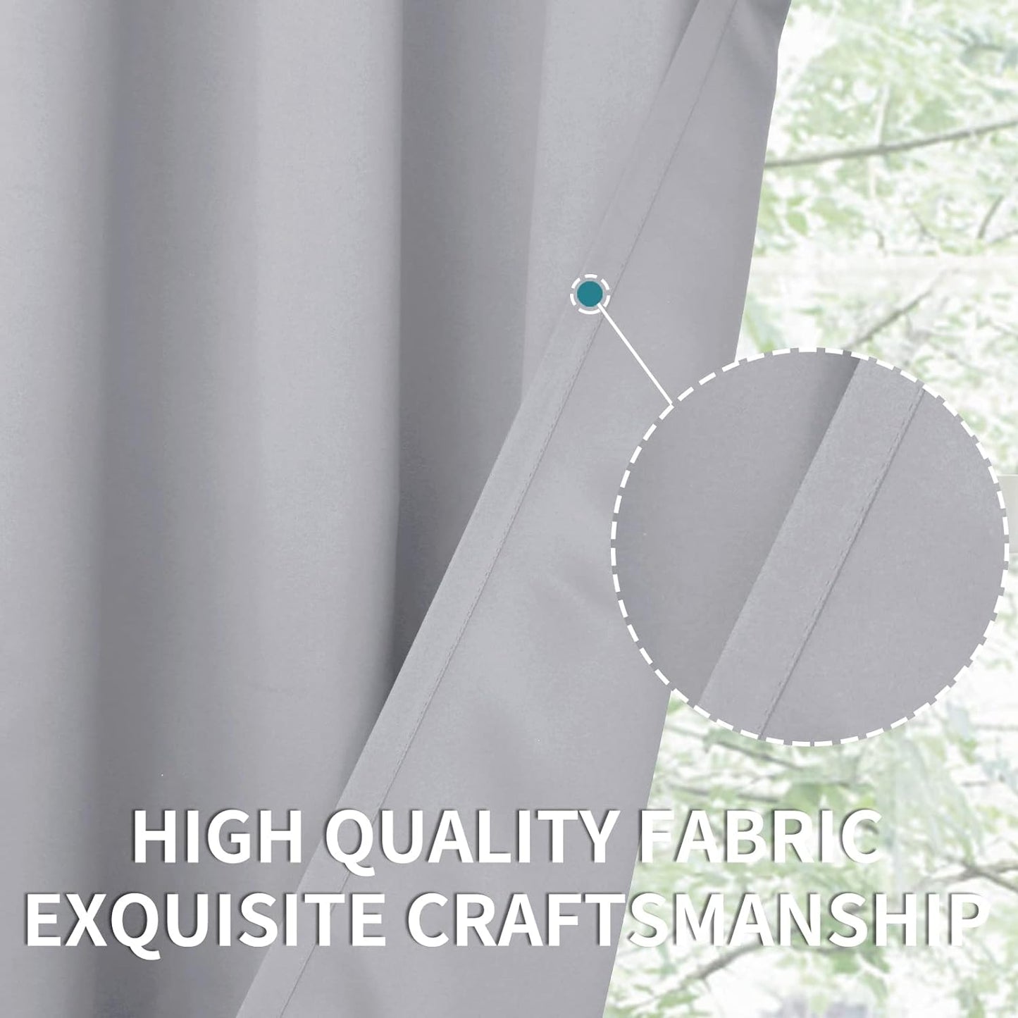 BGment Light Grey Short Curtains 36 Inches Length for Kitchen Cafe - Half Window Drapes with Rod Pocket Small Thermal Insulated Darkening Blinds for Bathroom Bedroom, 2 Panels, 34 x 36 Inch