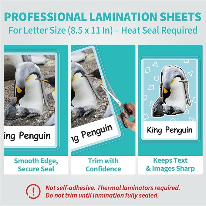 Binditek 100 Pack 7 Mil Thermal Laminating Pouches, 9x11.5 Inches Laminating Sheets, for Letter Size, Ultra Clear, Glossy, Hold 8.5x11 Inches, Heat Seal, School Office Supplies