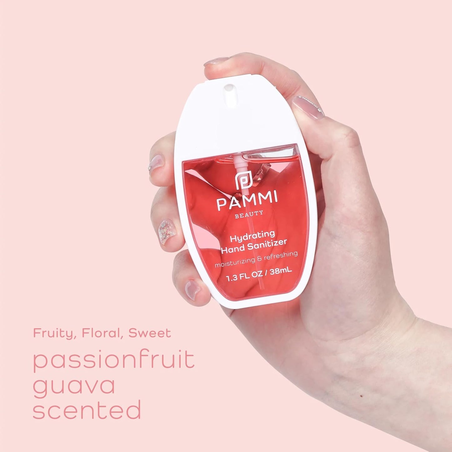 PAMMI Power Mist Hydrating Hand Sanitizer Spray, Portable Travel Size Pocket Hand Sanitizer, Scented Handsanitizer Mini Spray For Car - 600 Sprays (3 Pack (Aloevera, Guava, Lavender))