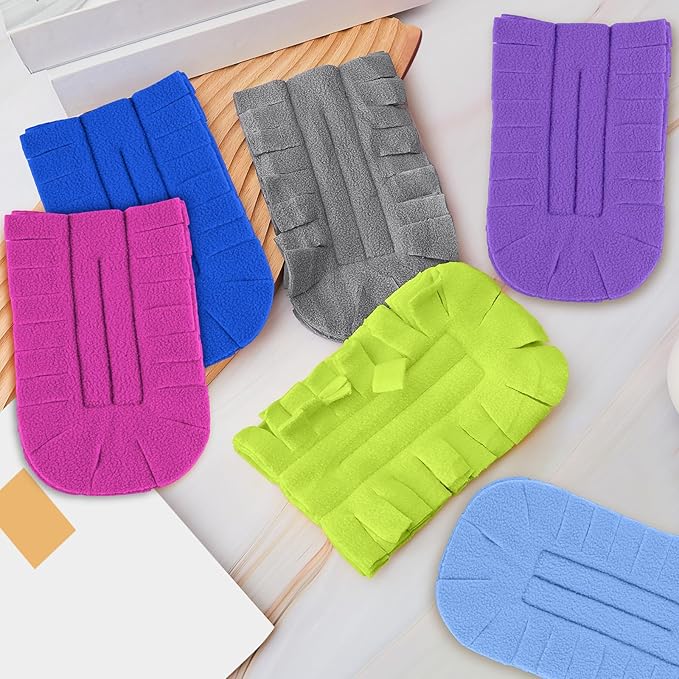 Zubebe 6 Pcs Duster Refill Reusable Fleece Duster Refills Feather Flat Dusters Multi Surface Washable Cleaning Pads Tools for Home, Blinds, Car, Pet, Furniture, Fans (Elegant Color)