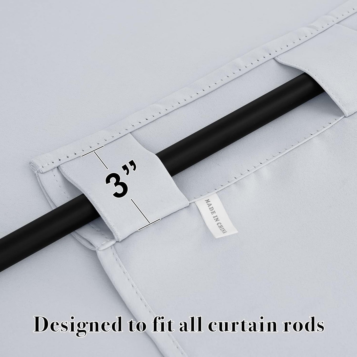 RYB HOME White Curtains for Bedroom - Room Darkening Curtains for Kitchen Cafe, Insulated Energy Saving Panels for Living Room, Back Tab Top, 42 x 45 inch, Grayish White, 1 Pair