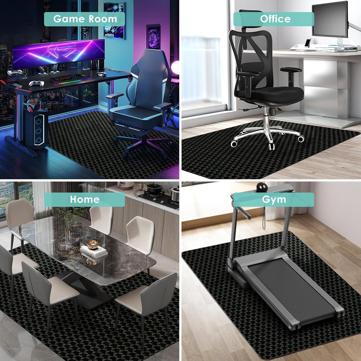 Vicwe Office Chair Mat for Hardwood Floor, 48" x 40" Large Chair Mats, Gaming Chair Mat for Hardwood, Easy Glide for Chairs, Multi-Purpose Floor Protector Desk Chair Mats for Home Office