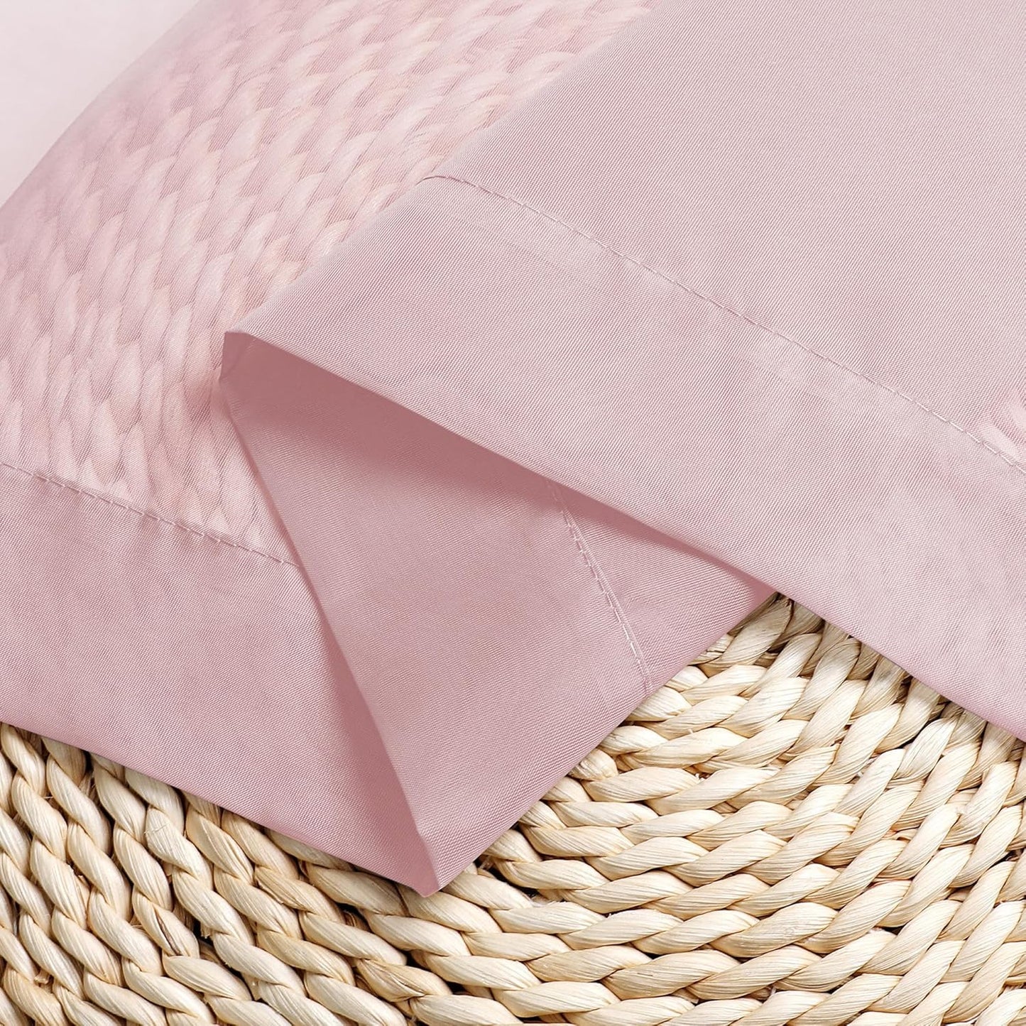 Chyhomenyc Sheer Curtains 24 Inch Length, Small Window Curtains for Bathroom Living Room Basement, Voile Short Rod Pocket Curtain Tiers, 42in Wx 24in L, 2 PCS, Blush Pink