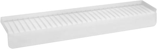 14"x4" Silicone Sink Edge Protector - Splash Guard with Suction Cups & 5° Tilt, Cuttable Edge Guard for Kitchen Sink, Bathroom,Granite & Quartz Countertops(White)