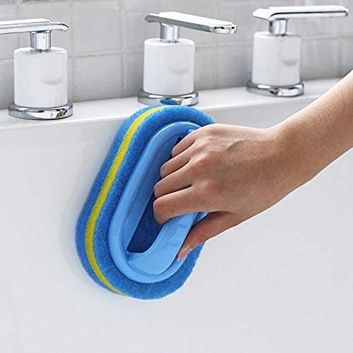Cleaning Brush for Bathroom Kitchen Bathtub Toilet Cleaner All Purpose Shower Sponge Scrubbing Brush with Ergonomic Handle