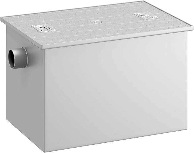 70 LB Commercial Grease Interceptor 35 GPM, Grease Trap with 3" Non-Threaded Connections, perfect ofr Kitchen, Restaurant, Hotel, Bar, Cafe, School