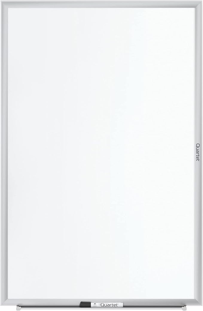 Quartet Whiteboard, Dry Erase Board, Magnetic, 6' x 4', Nano-Clean Surface Resists Ink Stains, Accessory Tray and 1 Dry Erase Marker, Silver Aluminum Frame (SM537)
