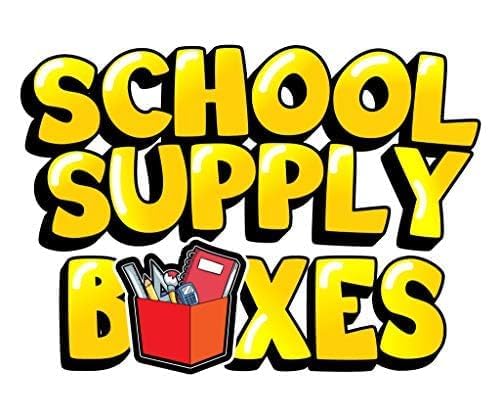 School Supply Boxes | Artistic Case (4 Boxes) | Back to School Essentials Kit for Students & Teachers | Includes Dry Erase Pocket Folders, Coloring Products, & Glue Products