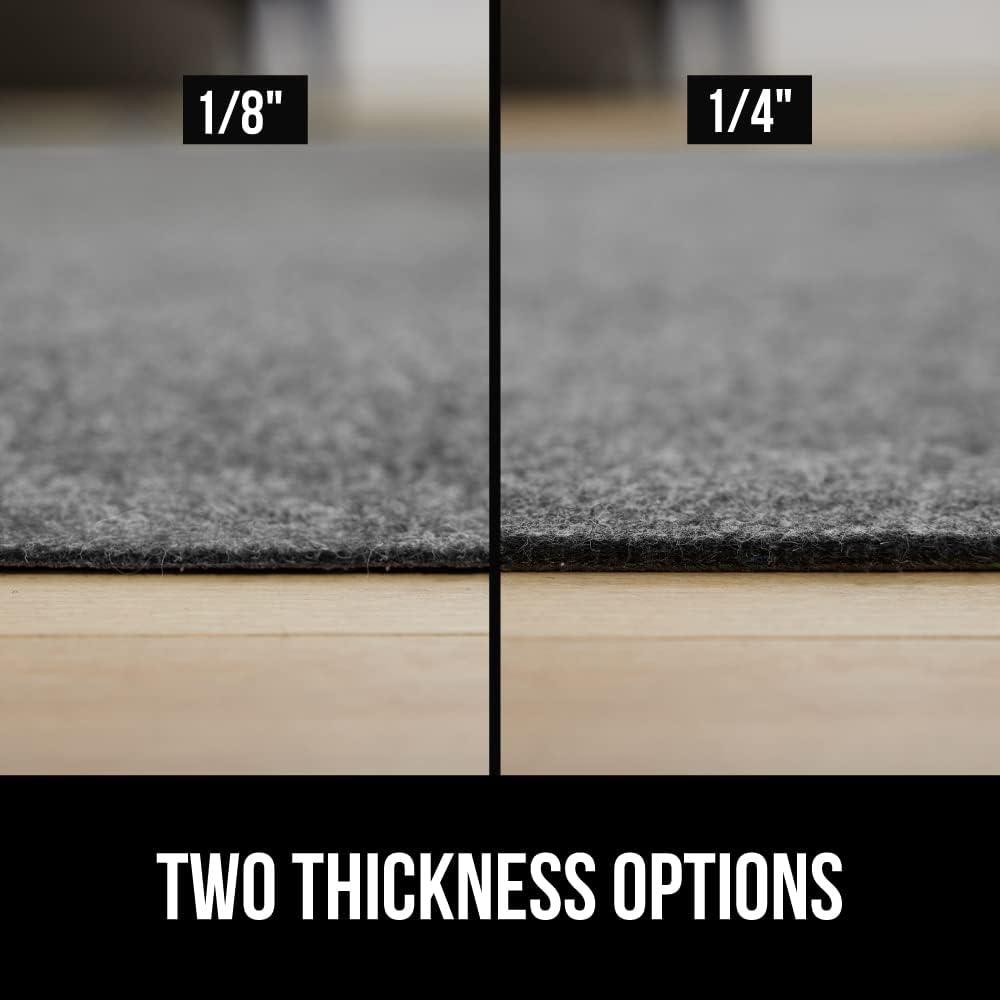 GORILLA GRIP Felt and Natural Rubber Stay in Place Slip Resistant Rug Pad, 1/8in Thick, 2x4 FT Protective Padding Under Area Rugs, Cushioned Gripper Pads, Carpet Runners, Hardwood Floors Protection