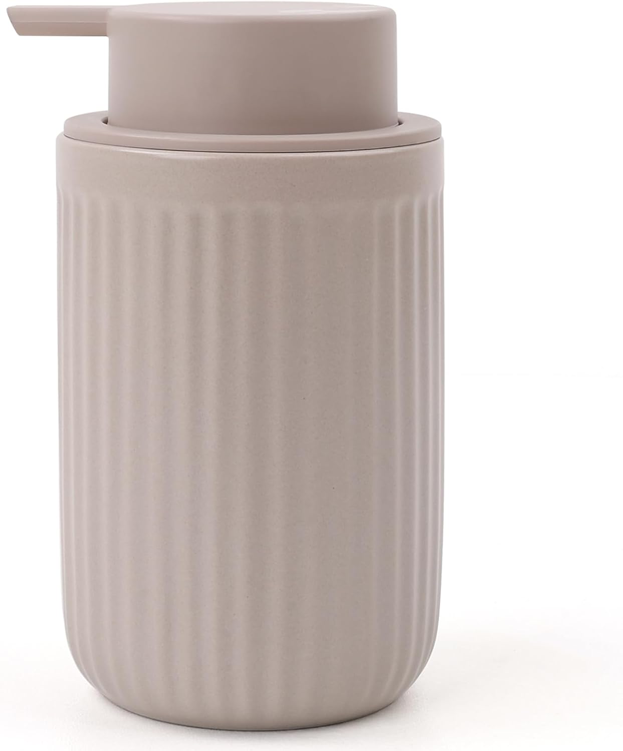 BosilunLife Dish Hand Soap Dispenser - Khaki Liquid Pump Soap Dispenser for Bathroom Decro 12oz Ceramic Kitchen Dish Dispenser with Rust-Proof Liquid Pump Modern Refillable Lotion Bottles