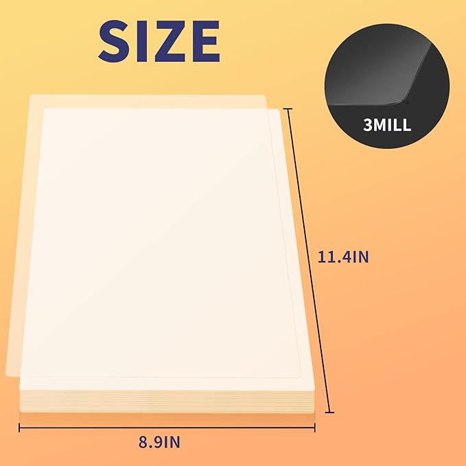 MFLABEL Thermal Laminating Pouches, 8.9 x 11.4-Inches Clear Thermal Laminating Plastic Paper Laminator Sheets for Photos Files Drawings for Use with Thermal Laminators 3 mil 1500-Pack