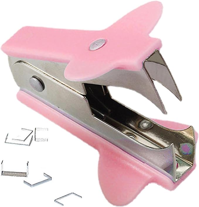 Pink Stapler Removal Tool, Staple Puller, Modern Plastic Stapler Remover with Non-Slip Handle, Ideal for Students, Teachers, Home and School