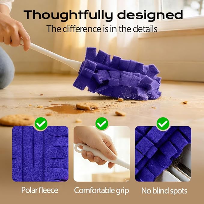 Duster Refills, Reusable Duster Refills, 360 Heavy Duty Duster Refill Pads, Washable Dusters Refill for Home, Blinds, Car, Pet, Furniture, Fans (2PC)