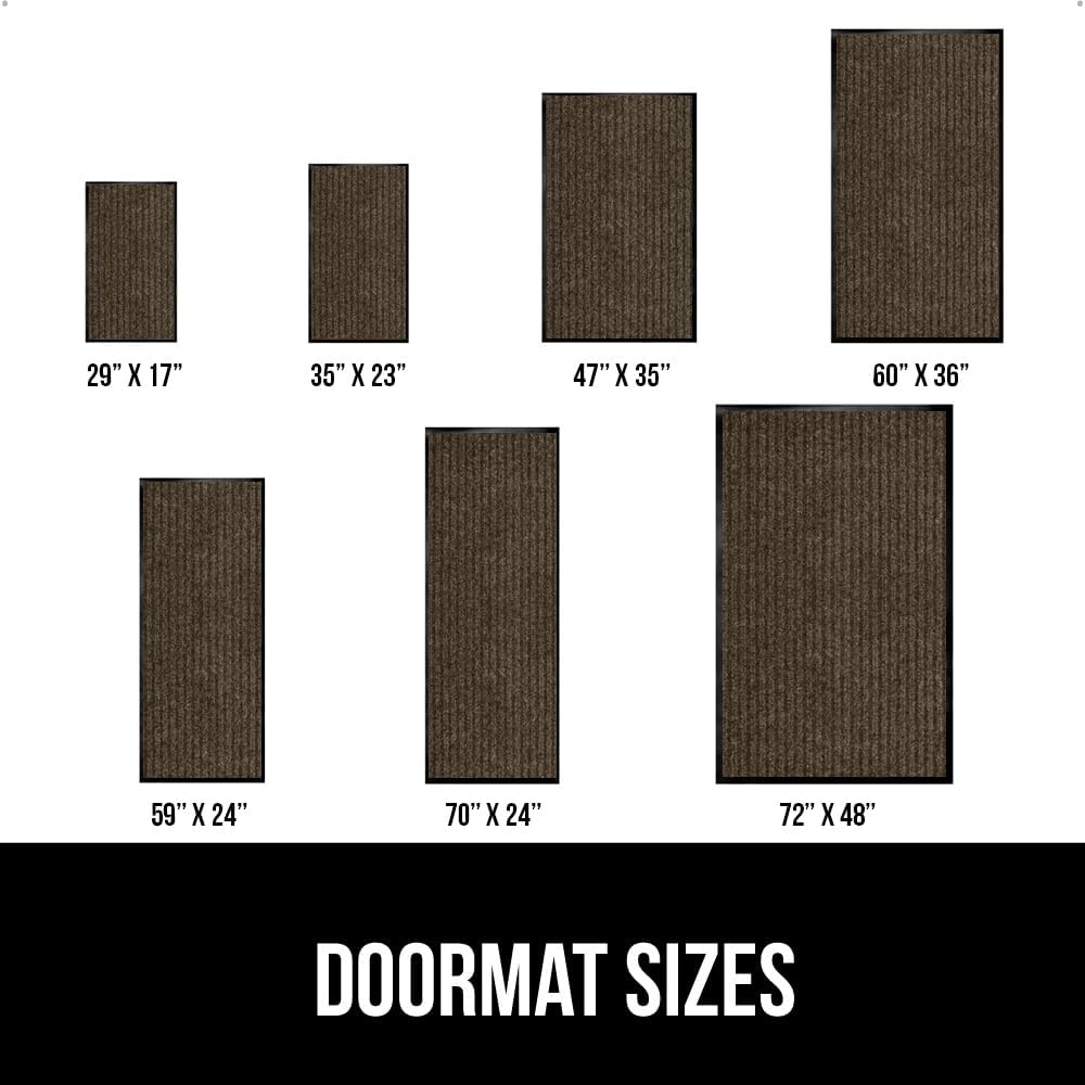 GORILLA GRIP Traffic Guard Door Mat, 72x48, Heavy Duty Welcome Mats, Commercial Office Space Doormat, Waterproof, Fade Resistant, Strong Rubber Backing, Low Profile, Shoe and Boot Scraper, Brown