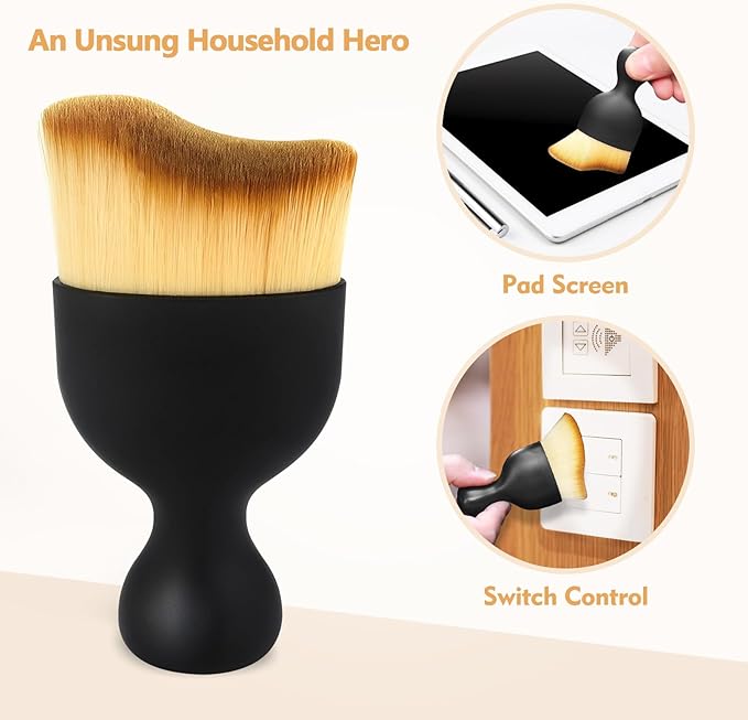 Car Interior Cleaning Brush with Ultra Soft Bristles, Car Duster Interior, Auto Detailing Brushes Dusting Car Accessories for Dashboard, AC Vents, Leather, Scratch-Free (1Pcs_Yellow)