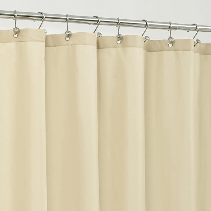 ALYVIA SPRING Extra Long Fabric Shower Curtain Liner Waterproof - 72" x 84", Soft & Lightweight XL Shower Curtain with 3 Magnets, Machine Washable - 72x84, Cream