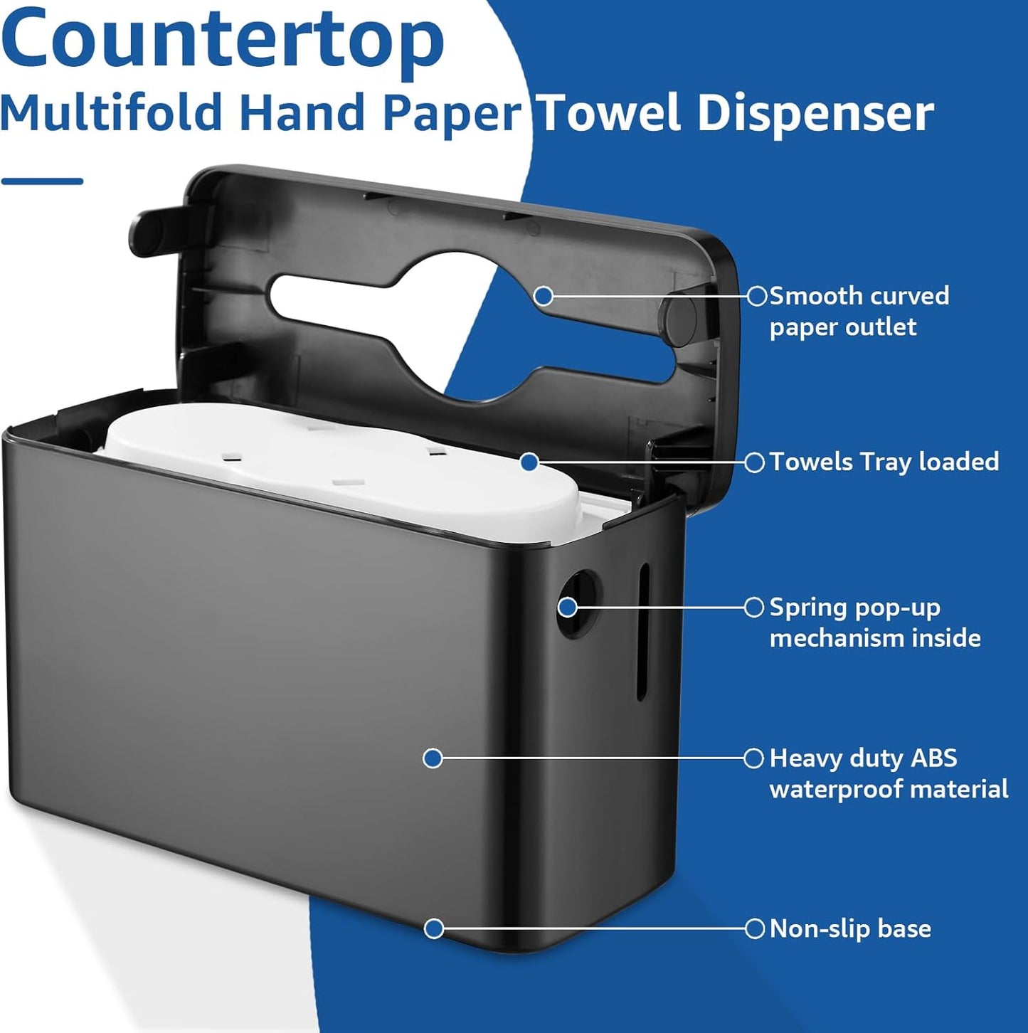 Paper Towel Dispenser Countertop, Multifold Trifold Paper Towel Holder, Hand Towel Dispenser, Commercial Paper Towel Dispenser,Paper Towel Holder for Home Kitchen Restaurant