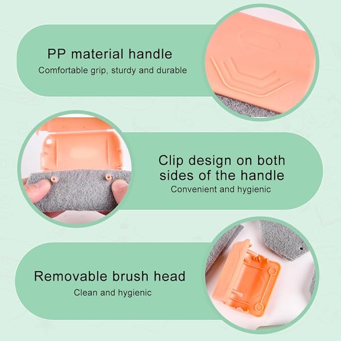 Magic Window Track Cleaner, 2025 New Groove Cleaning Brush Tools Set, Hand-held Window Track Cleaner Brushes Tools for Window lides Gaps Tile Lines Shutter Car Vents (Green, 6PCS)