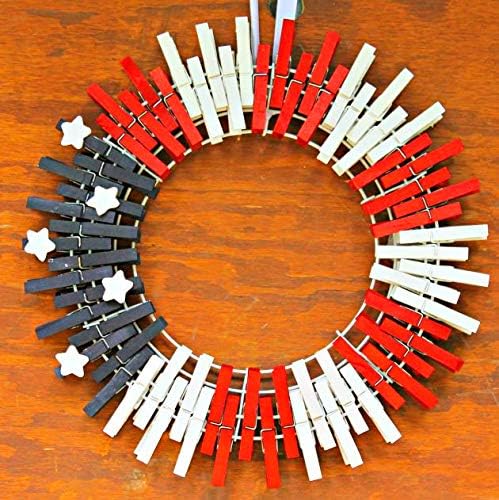 DurReus Small Clothespins Decorations Display Art Project Wood Kitchen Clips Chip Bags Clothesline Pins with Twine Pack 50 White