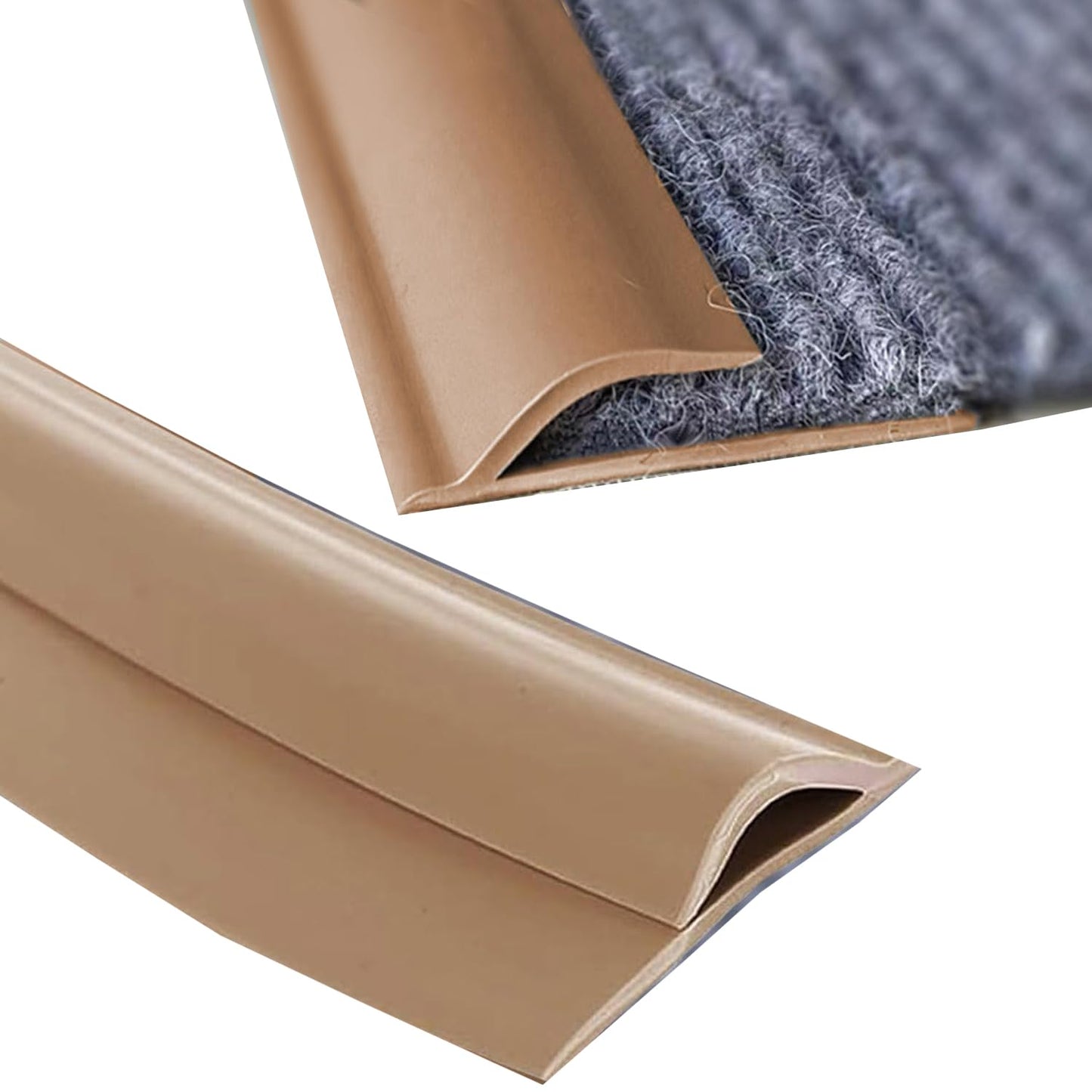 Self Adhesive Carpet Transition Strip with Edge Trim, Designed for Seamless Transitions from Carpet to Tile or Vinyl Floors, Perfect for Doorways.(Brown,36ft)