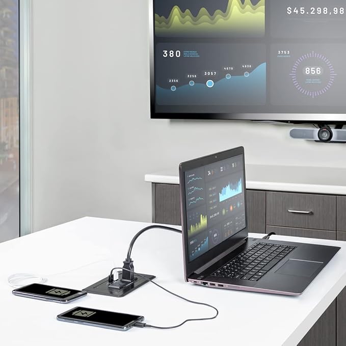 StarTech.com Power Outlet Module for Conference Table Connectivity Box - 2X AC Power and 2X USB-A - Power and Charging Hub (MOD4POWERNA)