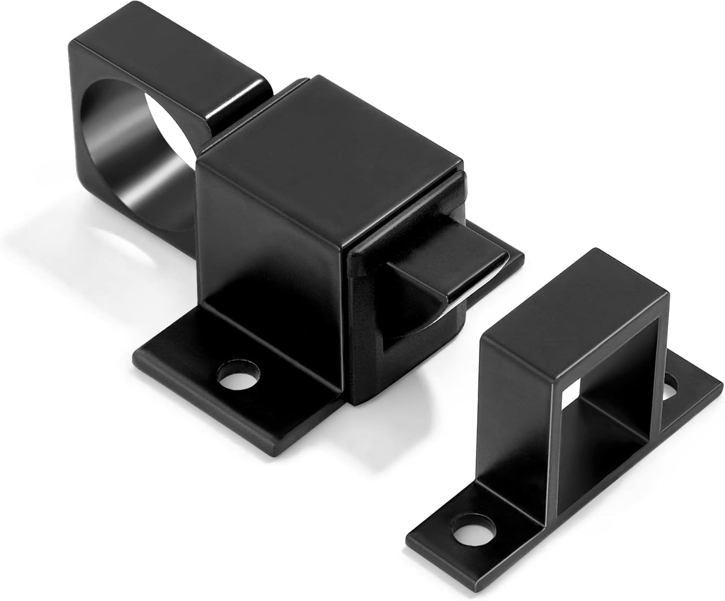 4 Packs Self-Closing Latches, Black Spring Door Lock, Aluminum Alloy Automatic Gate Latch with Spring Loaded Pin, Security Window & Cabinet Lock