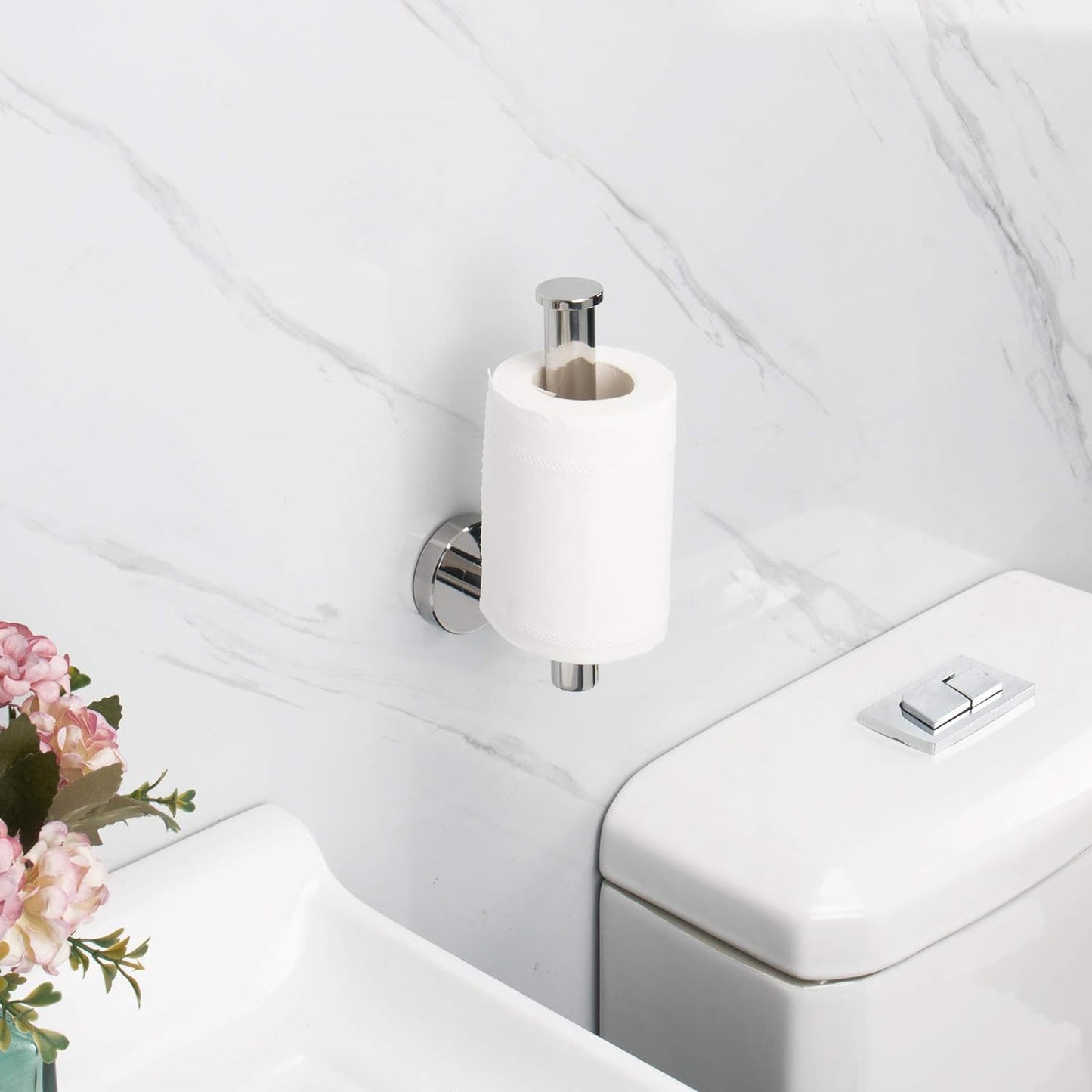 NearMoon Bathroom Toilet Paper Holder, Premium SUS304 Stainless Steel Rustproof Wall Mounted Toilet Roll Holder for Bathroom, Kitchen, Washroom (1 Pack, Chrome Finish)