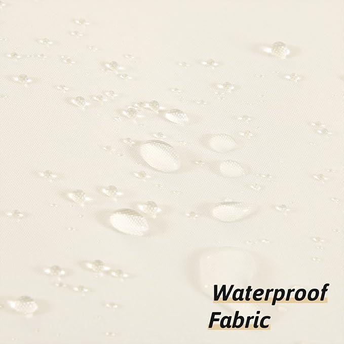 Furlinic No Hooks Required Fabric Shower Curtain Liner,Waterproof Polyester Heavy Duty Bathroom Curtains with Weighted Hem Lead Wire,Beige,Small Narrow,48x72 Inch