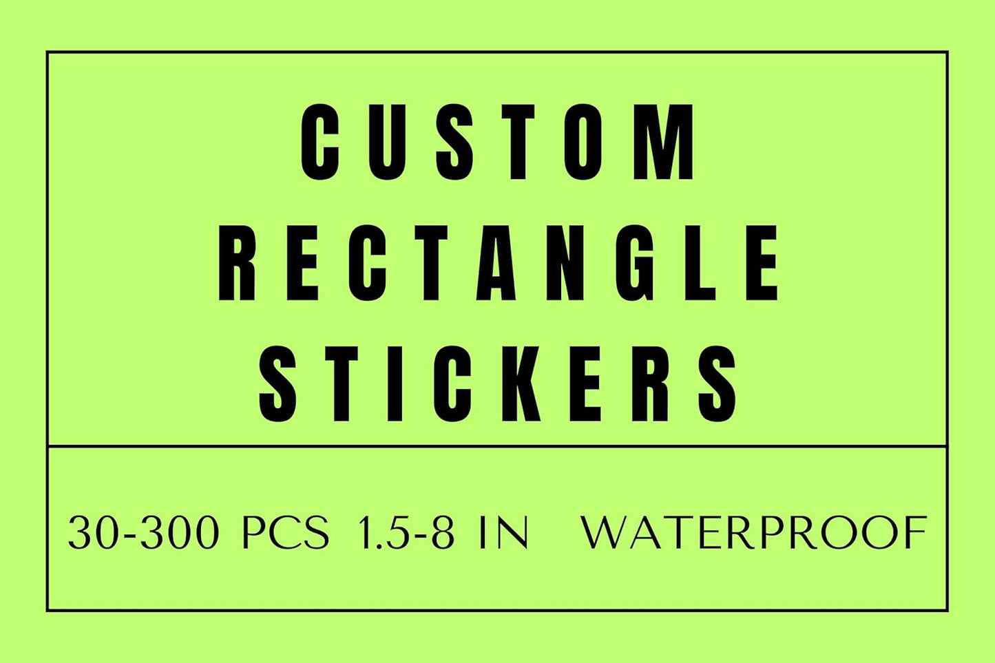 Custom Rectangle Stickers for Business Logo, Custom Rectangle Labels for Candle Jar Coffee, 30-300 pcs, Waterproof Glossy Vinyl Stickers, Upload Your Design (7x2.5 in)