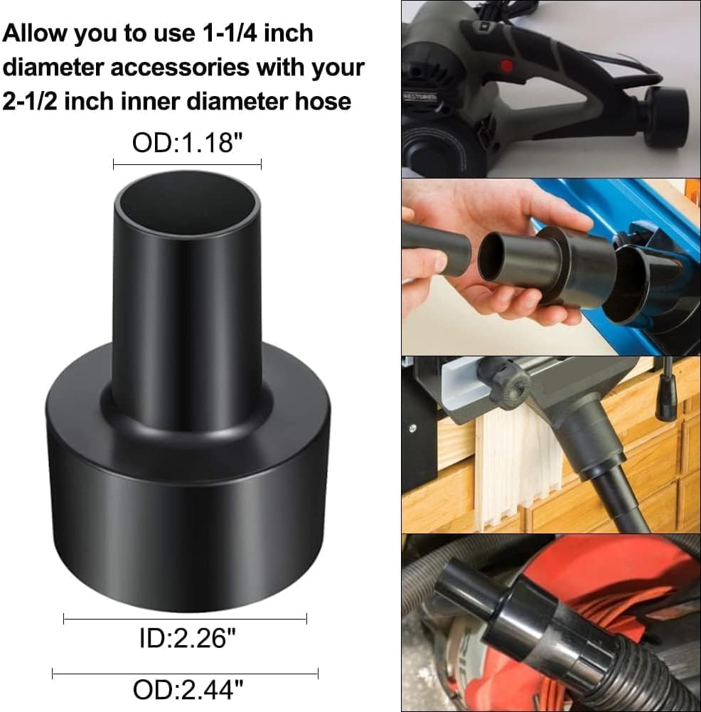 9 Pcs Universal Vacuum Attachments & Brushes for Shop Vac Accessories with 2 1/2" to 1 1/4" & 1 7/8" to 1" Adapter for Shop Vac, 1 1/4" Brush Attachment for Shop Vac, Flexible Crevice Tool