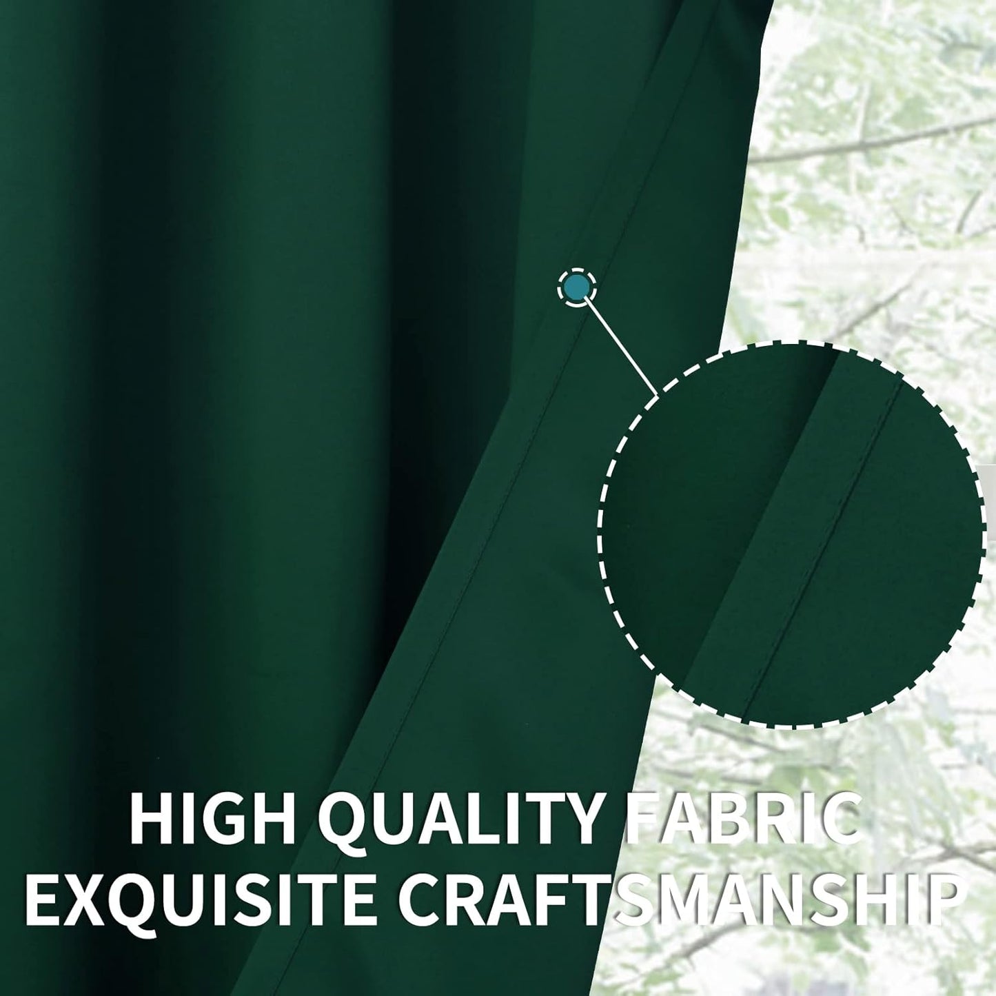 BGment Emerald Green Blackout Curtains 84 Inches Length for Living Room - Thermal Insulated Room Darkening Window Drapes with Rod Pocket Christmas Decor for Bedroom, 52 x 84 Inch, 2 Panels