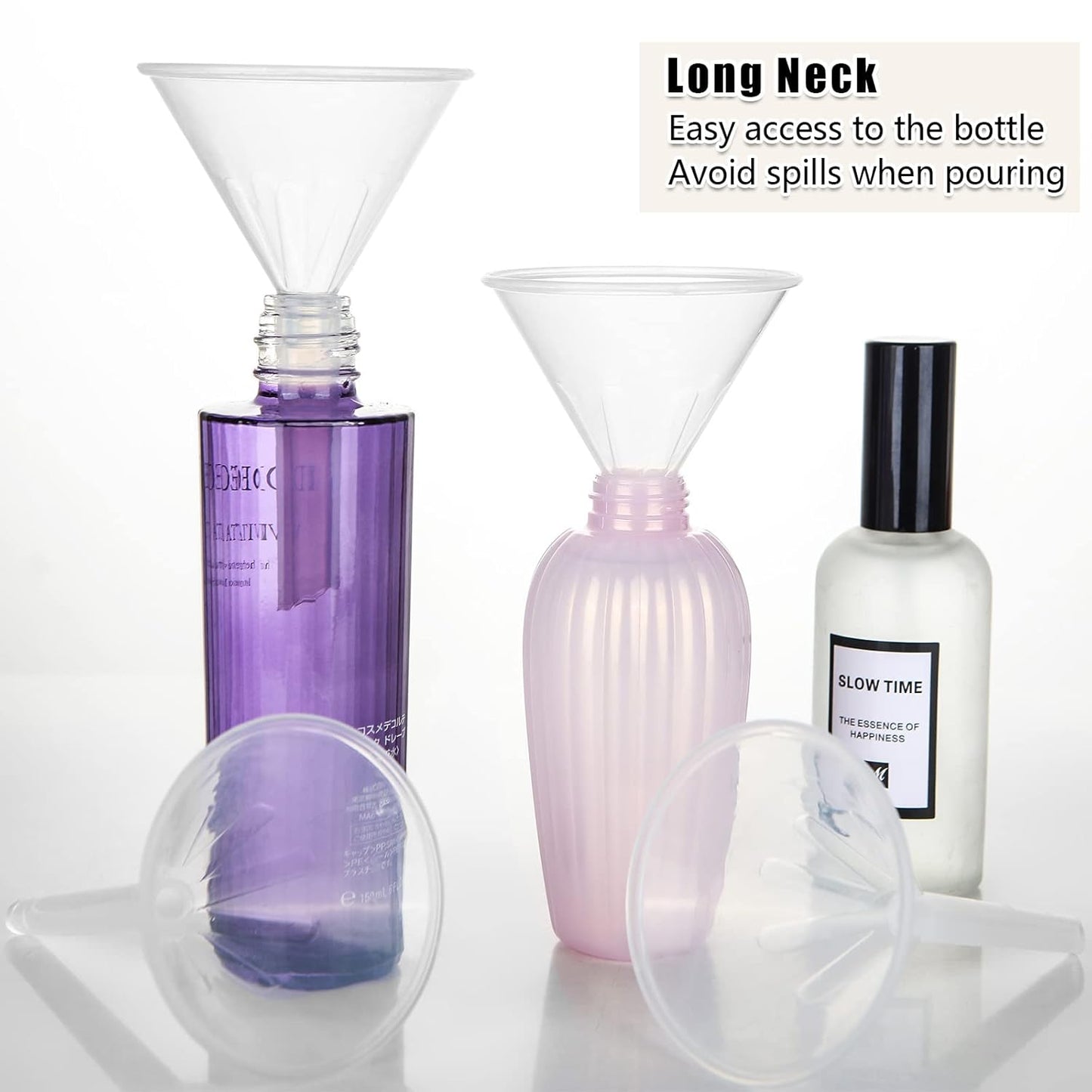 LANIAKEA 20PCS Plastic Funnel Set, 3" Plastic Funnel, Clear Funnels for Filling Bottles, Lab, Water Bottle,Capsule,Oils, Perfume, Liquid