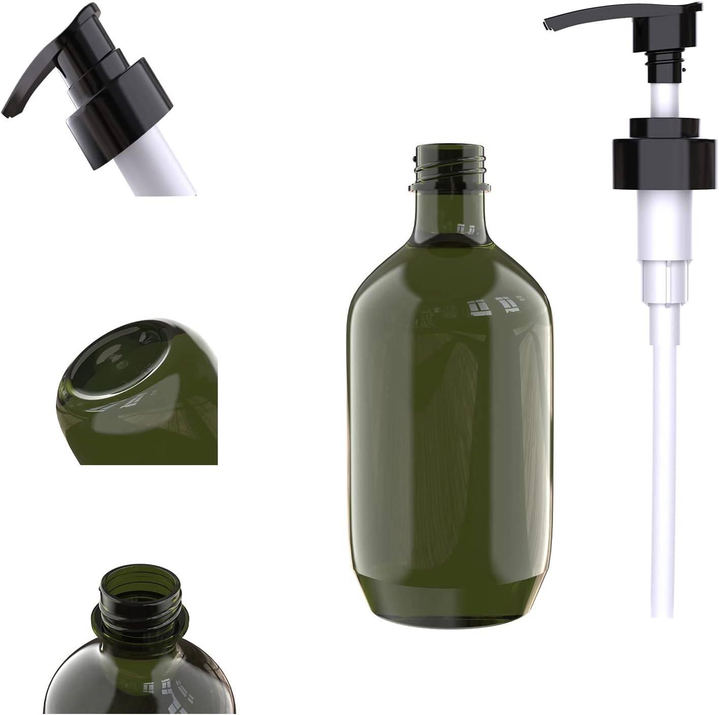 6 PCS 10 OZ Pump Bottle Plastic Pump Lotion Dispenser Empty Bottles Refillable Plastic Containers for Shampoo Lotion Body Wash, Creams, Moisturizer, Massage Oil, Multicolor