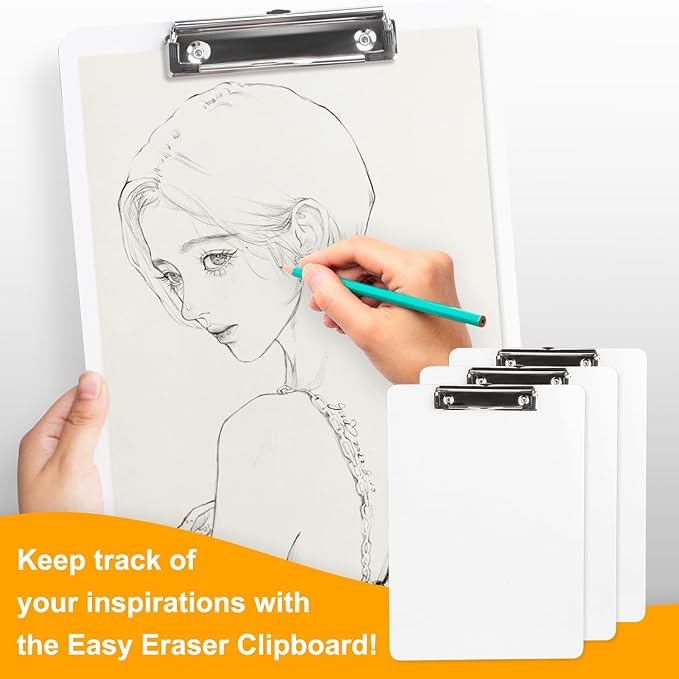 Dry Erase Wood Clipboard 8 Pack, Hardboard Clip Board 8.5x11 for Classroom, Students, Kid, Size 9" x 12.5", Double-Sided White Board, with Low Profile Clip, Office & School Supply