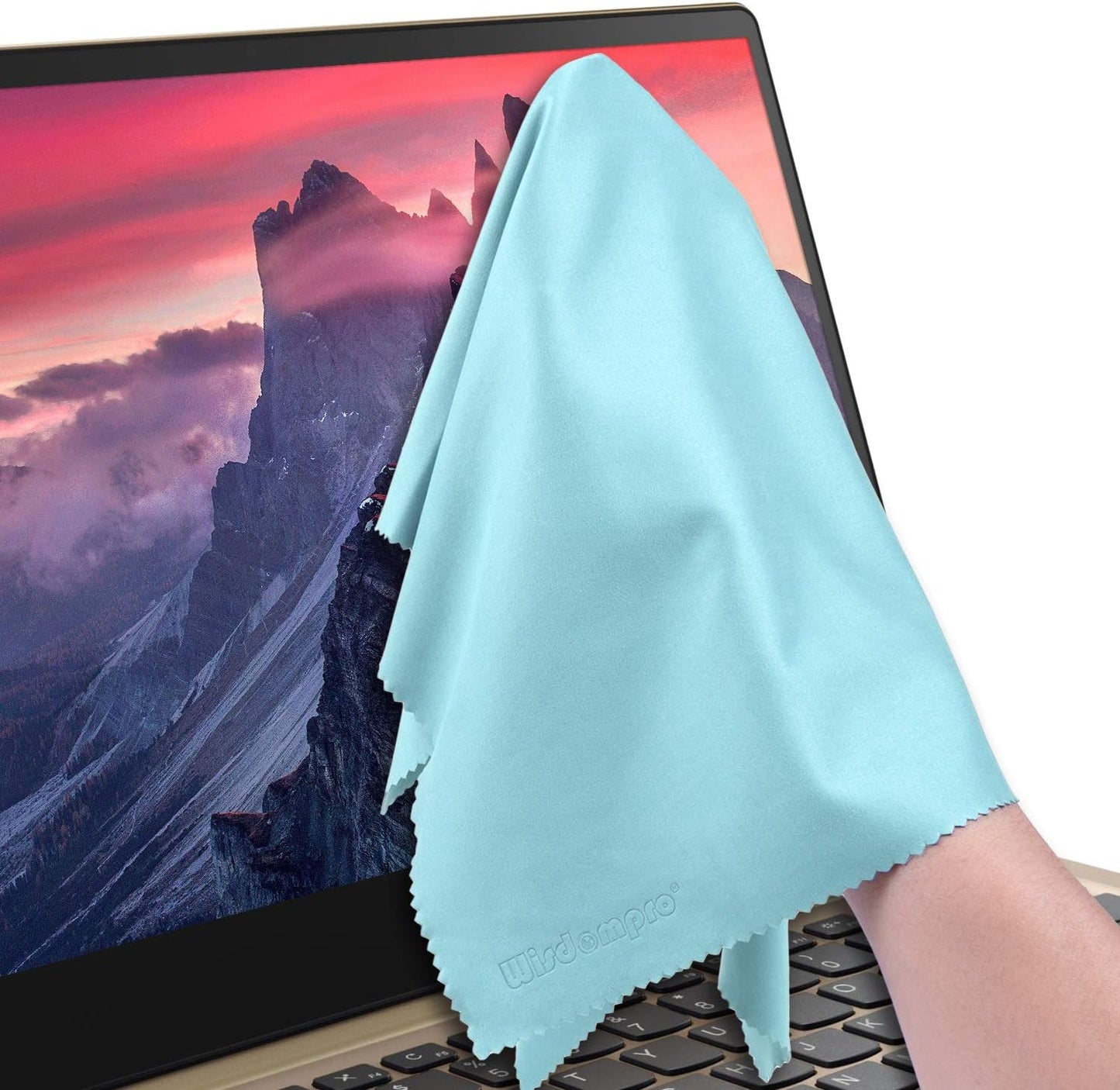 Wisdompro Extra Large 4-Pack Microfiber Cleaning Cloth For Laptop, LCD TV, Computer Screen, Monitor, Tablet, Camera Lens, Glass, Lenses, Phone, iPhone, iPad, other Delicate Surface - Mint (16x16 Inch)