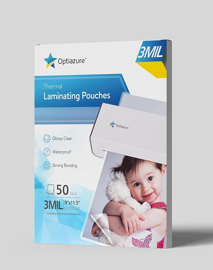 Thermal Laminating Pouches 9"x11.5" Inches, 3mil 50Pack, Laminating Sheets, Clear, Letter Size,Office and School Supplies