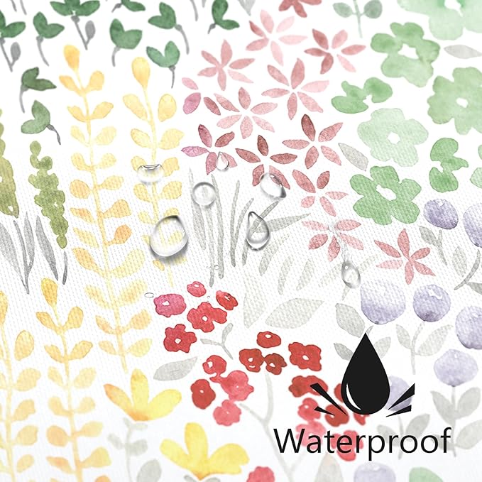 Small Stall Shower Curtain 36 x 72 Inch, Half Narrow Cute Floral Shower Curtain for Bathroom, Sage Green Wildflower Boho Cottagecore Fabric Shower Curtain Set with Hooks