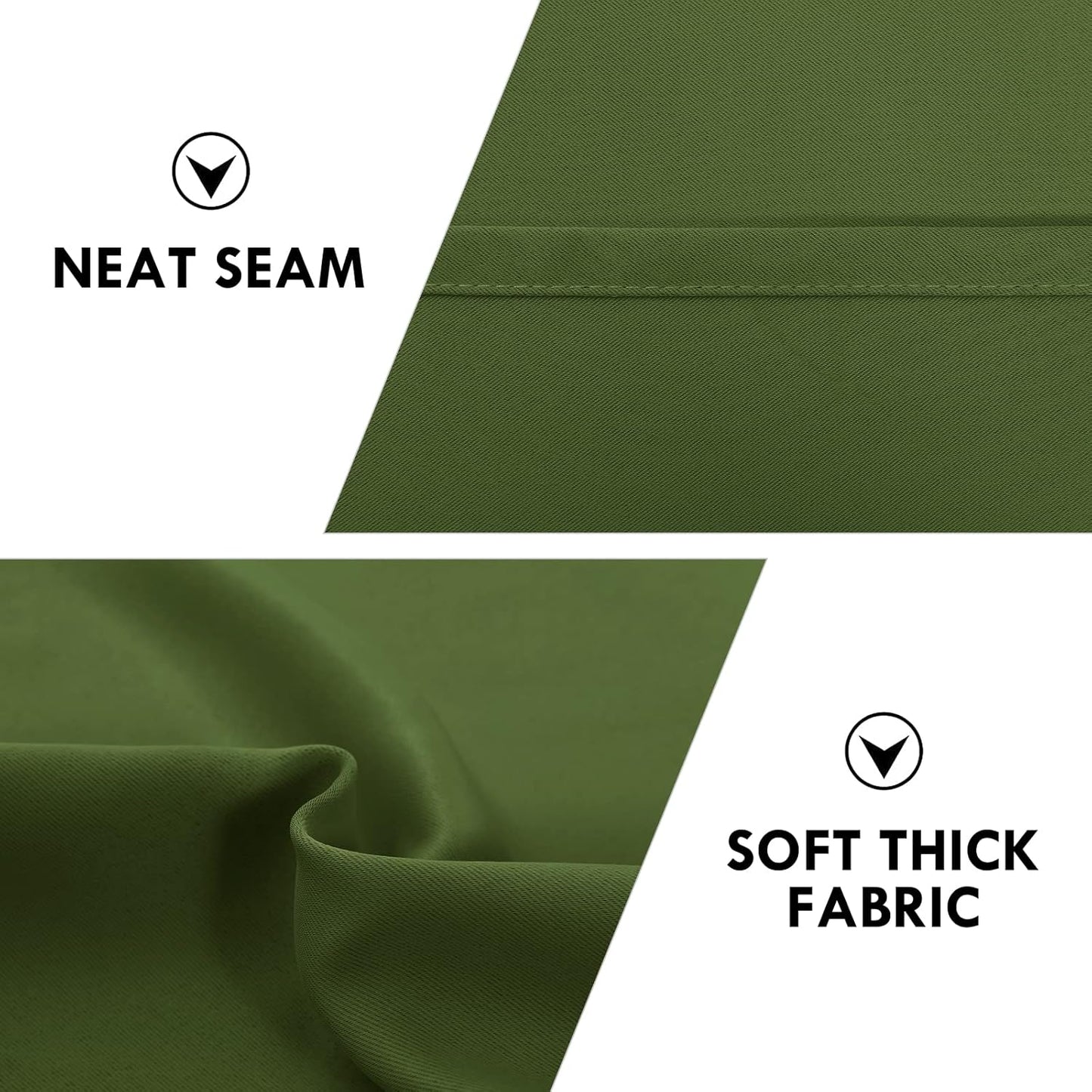 DWCN Olive Green Room Darkening Blackout Curtains - Thermal Insulated Privacy Energy Saving Window Curtain Drapes 42 x 63 inch Length, Set of 2 Bedroom Living Room Curtains
