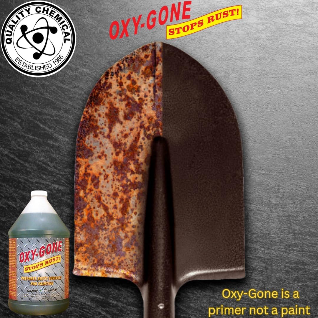 Quality Chemical Oxy-Gone Rust Remover and Metal Treatment - Rust Reformer, Rust Remover, Metal Rust Remover, Rust Neutralizer for Metal, Rust Converter, Remover, Rust Remover - 128 oz (Pack of 4)