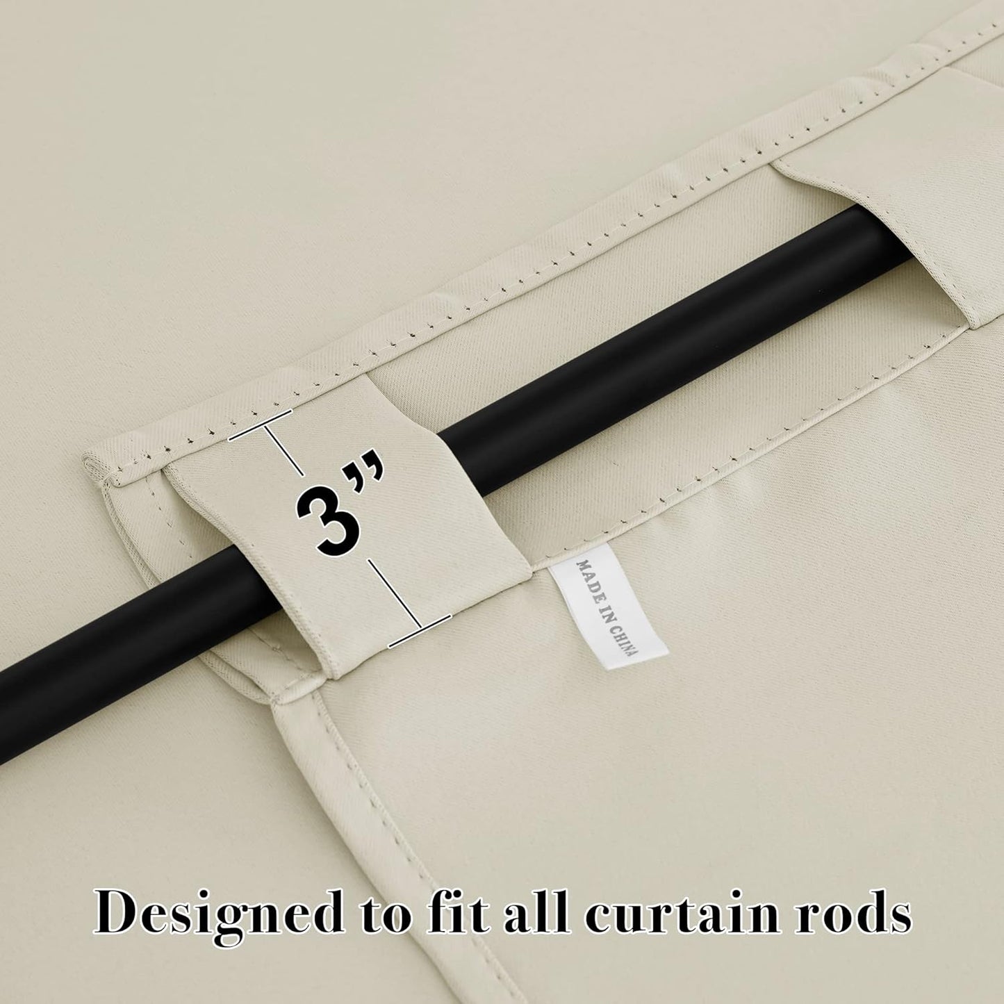 RYB HOME Blackout Curtains for Living Room Thermal Insulated Privacy Solar Drapes for Kids Bedroom Cafe Bathroom, 42 inch Width x 45 inch Length, Beige, 2 Panels