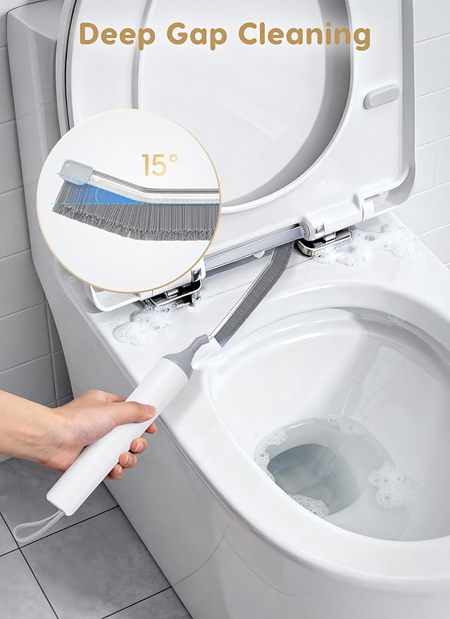 Reciprocating Deep-Clean Brush - Powered by Back-and-Forth Scrubbing Action & LED Light, 3-Speed 2-in-1 Hard and V-Shaped Bristles for Grout, Kitchen, Bathroom, Car, Pet Areas, CB03