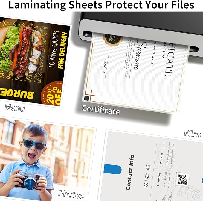 Thermal Laminating Sheets, 9” x 11.5” Laminating Sheets, 3 Mil Thickness Clear Laminating Pouches, Compatible Thermal Laminators, 200 Packs.