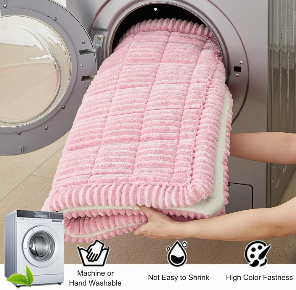 Couch Cover for Dogs Washable, Fuzzy Pet Couch Covers for 3 Cushion Sofa Pet Friendly, Non Slip Sofa Cover (Pink, 27.6" x 82.7"/70 x 210cm)