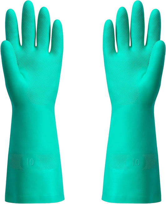 ThxToms Chemical Resistant Nitrile Gloves,Resist Household Acid, Alkali, Solvent and Oil, Latex Rubber Free, 1 Pair Extra Large