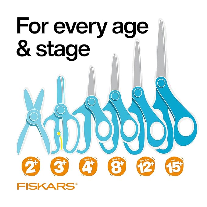 FISKARS Magic Morph Kids Scissors - Image Moves when Tilted - Pointed-tip for Ages 4+ - Fun Ninja Design - Back to School Supplies