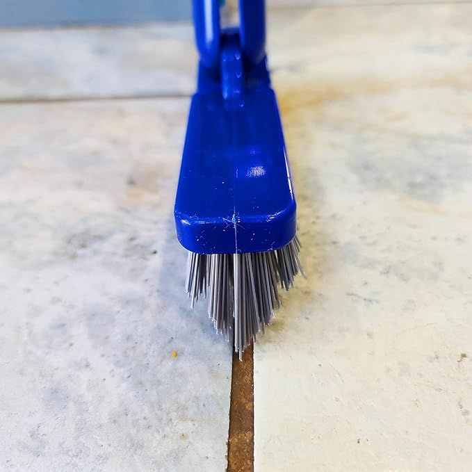 Bring It On Grout Cleaning Brush Crevice Cleaning Brush with Stiff Nylon Bristles 8-inch Heavy-Duty Tile Cleaner Brush Plus 10 Inch Floor Scrub Brush, Bathroom, Kitchen