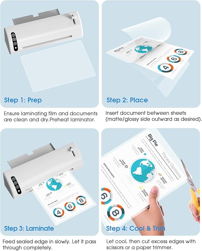 KTRIO 500 Pack Laminating Sheets, Hold 8.5 x 11 Inches, 3 Mil Thermal Laminating Pouches, 9 x 11.5 Laminate Sheets for Laminator, Clear Lamination Sheet Paper, Letter Size, Office School Home Supplies